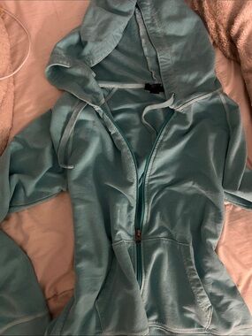 Y2K GAP Teal Zip-Up Hoodie